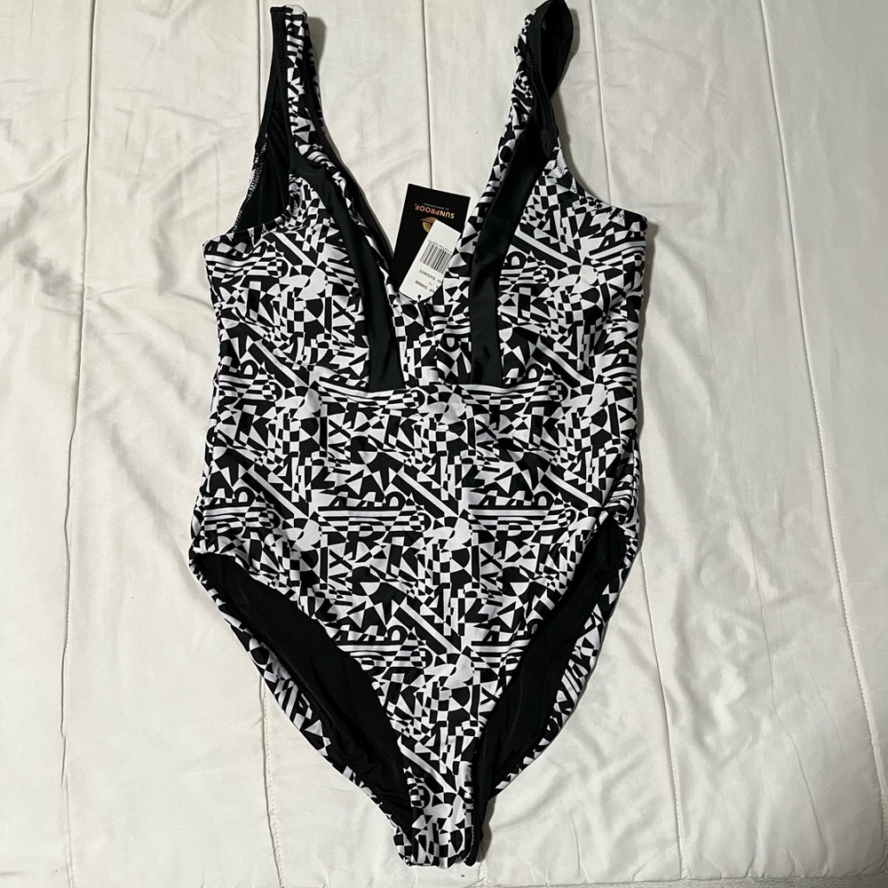 Sunproof by Weather proof Black and White Bathing Suite